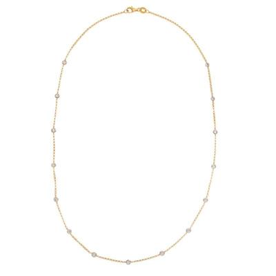 Diamond, 18k Yellow Gold Station Necklace