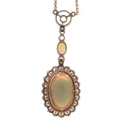 Edwardian Opal, Glass, 9k Necklace