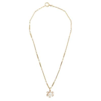 Diamond, Cultured Pearl, 14k Necklace