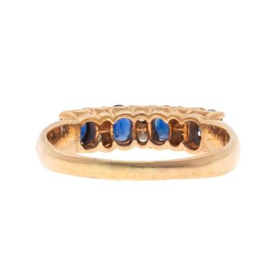 Sapphire, Diamond, 14k Yellow Gold Ring