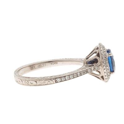 Ceylon Sapphire, Diamond, 18k White Gold Ring, Simon G.