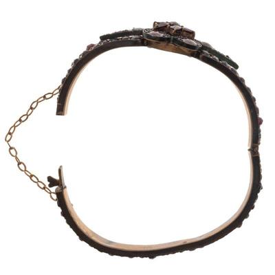 Victorian Bohemian Garnet, Gilt Metal Bracelet