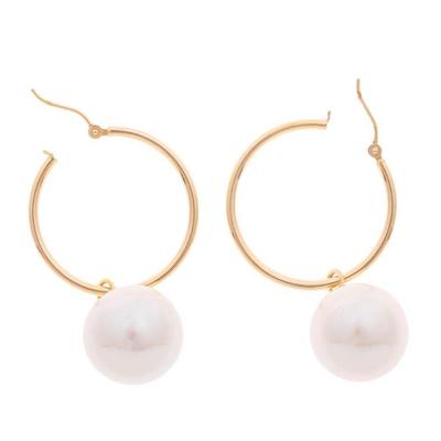 Pair of South Sea Cultured Pearl, 18k Earrings