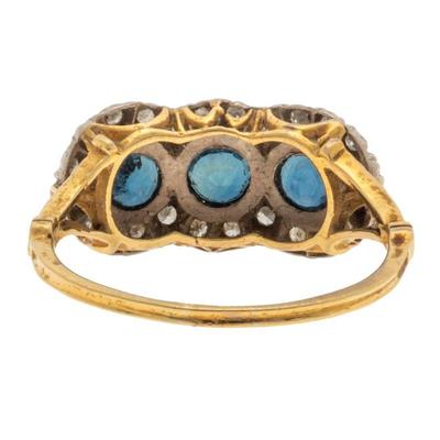 Sapphire, Diamond, 18k, Palladium Ring