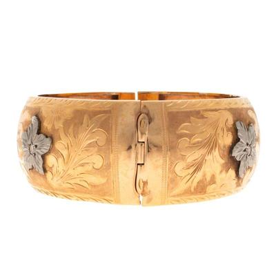 Diamond, 14k Yellow and White Gold Bracelet
