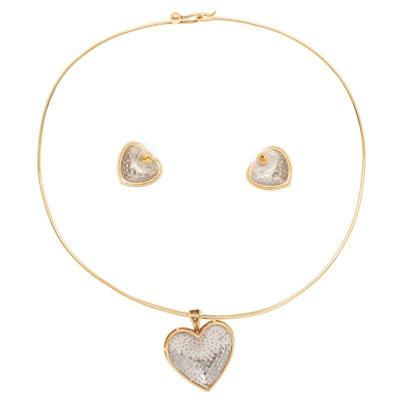 Diamond, 14k Yellow and White Gold Jewelry Suite