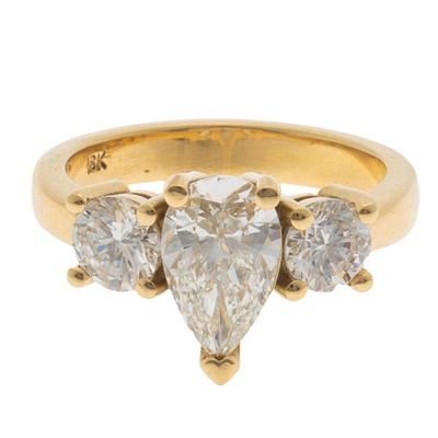 Diamond, 18k Yellow Gold Ring
