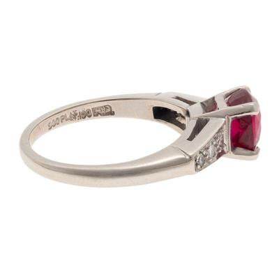Burma Ruby, Diamond, Platinum Ring