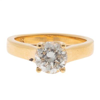 Diamond, 18k Yellow Gold Ring
