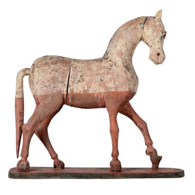 An Indian Carved Wood figure of a Horse