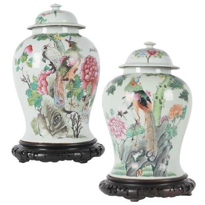Pair Chinese Export Ginger Jars
