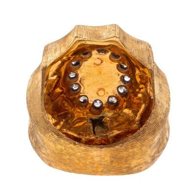 Diamond, Sapphire, Enamel, 18k Yellow Gold Ring