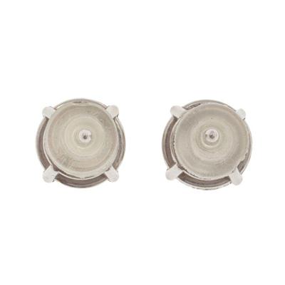Pair of Diamond, Platinum Earrings