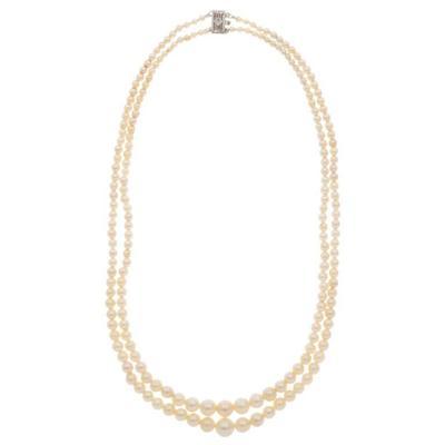 Vintage Heller Cultured Pearl, 10k Necklace