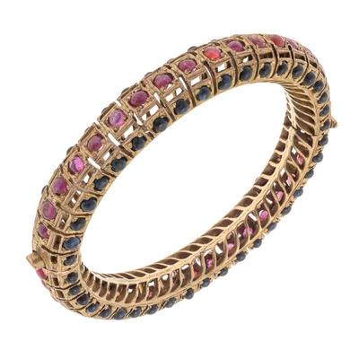 Ruby, Sapphire, Vermeil Bangle Bracelet