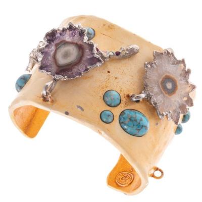 Vintage Agate, Enamel, Resin Cuff, Christian Lacroix