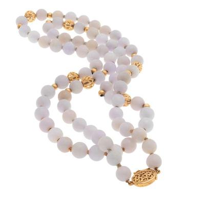 Lavender Jade, 14k Yellow Gold Necklace, Ming's