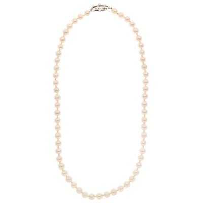 Cultured Pearl, 18k White Gold Necklace, Mikimoto