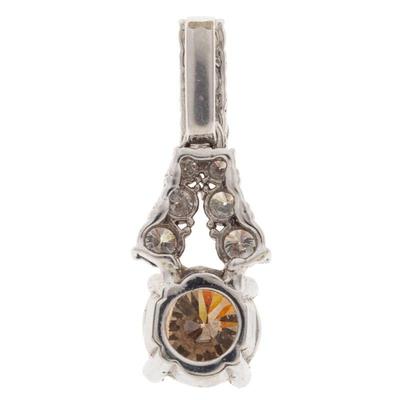 Diamond, Colored Diamond, 14k White Gold Pendant