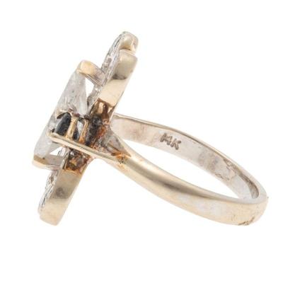 Diamond, Sapphire, 14k White Gold Ring
