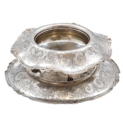 Shreve and Co. Sterling Renaissance Revival Center Bowl and Tray