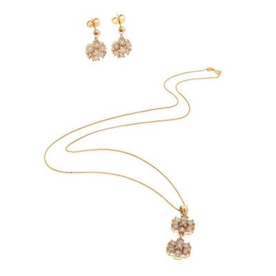 Diamond, 14k Yellow Gold Jewelry Suite