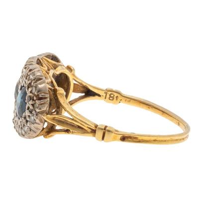 Sapphire, Diamond, 18k, Palladium Ring