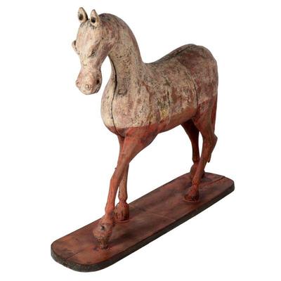 An Indian Carved Wood figure of a Horse