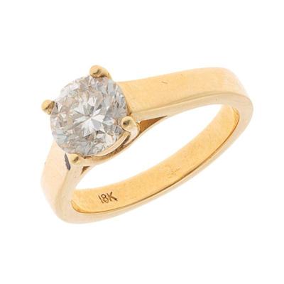 Diamond, 18k Yellow Gold Ring
