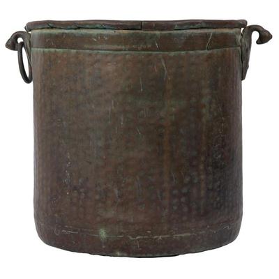 A Victorian Hammered Copper Kitchen Firewood Bucket