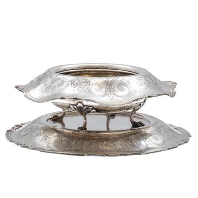 Shreve and Co. Sterling Renaissance Revival Center Bowl and Tray