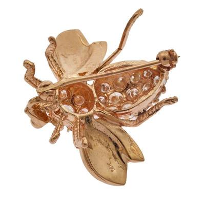 Diamond, 14k Yellow Gold Fly Pin