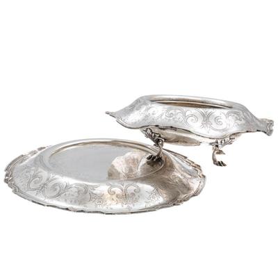 Shreve and Co. Sterling Renaissance Revival Center Bowl and Tray