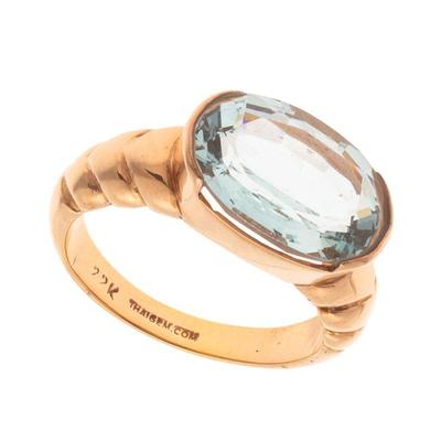 Aquamarine, 22k Rose Gold Ring