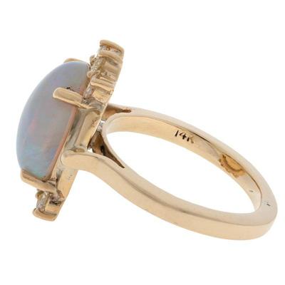 Opal, Diamond, 14k Yellow Gold Ring