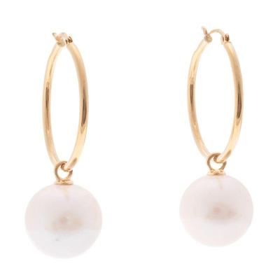 Pair of South Sea Cultured Pearl, 18k Earrings