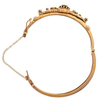 Victorian Revival Diamond, Onyx, 14k Yellow Gold Bracelet