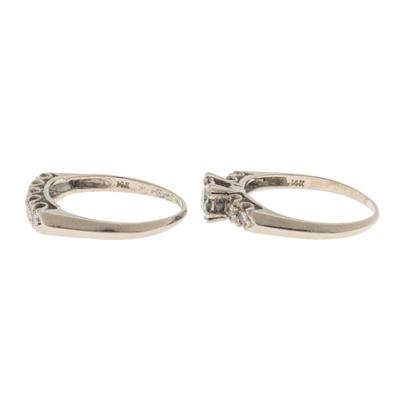 Diamond, 14k White Gold Wedding Set