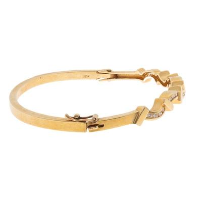 Diamond, 14k Yellow Gold Bangle Bracelet