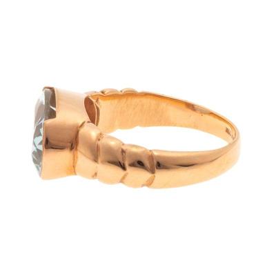 Aquamarine, 22k Rose Gold Ring