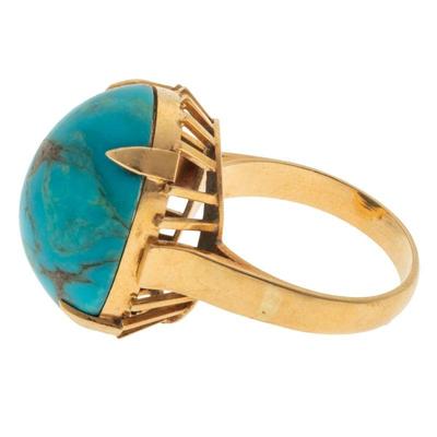 Turquoise, 18k Yellow Gold Ring
