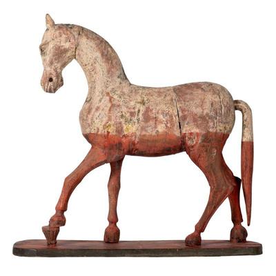 An Indian Carved Wood figure of a Horse