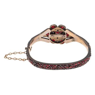 Victorian Bohemian Garnet, Gilt Metal Bracelet