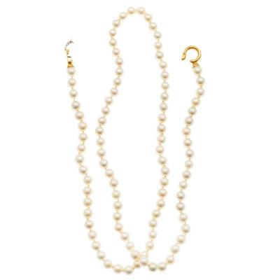 Cultured Pearl, Diamond, 18k Necklace