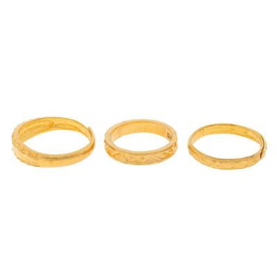 Collection of Three 24k, 22k Yellow Gold Rings
