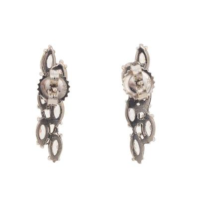 Pair of Diamond, 14k White Gold Earrings