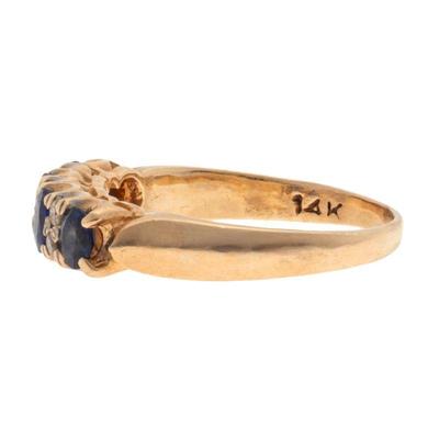 Sapphire, Diamond, 14k Yellow Gold Ring