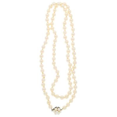 Cultured Pearl, 14k White Gold Necklace