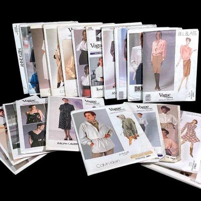 LUGR704 Vintage Vogue American Designer Patterns	Collection of 21 patterns from the 80's and 90's including Ralph Lauren,...