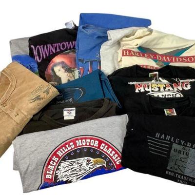 LUGR212 Huge Harley Davidson T-Shirt Assortment	Mostly Harley Davidson shirts/ tank tops. Some shirts are from Sturgis with different...